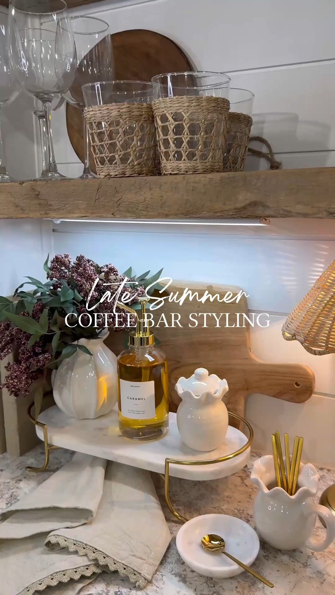 LATE SUMMER COFFEE BAR

Follow @farmtotablecreations on Instagram for more home finds and styling inspiration.

There’s something about a softly styled coffee bar that makes everyday routines feel a little more special. Layering warm wood tones, creamy ceramics, fresh florals, and cozy textures creates an inviting space that transitions beautifully from summer into fall. Every piece in this setup is linked so you can recreate the look in your own home.#CoffeeBarStyling #HomeDecorFinds #NeutralHome #AmazonHomeFinds

#LTKHome #LTKSaleAlert #LTKmorningroutine