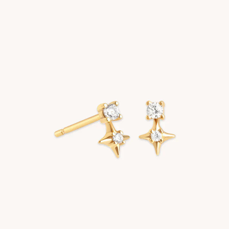 Cosmic Crystal Gold Star Studs | Astrid & Miyu Earrings | Astrid & Miyu US