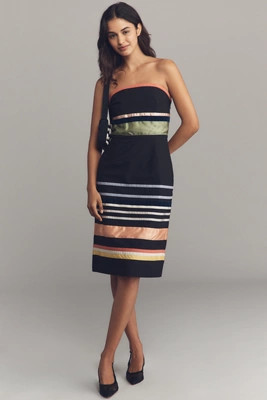 By Anthropologie Strapless Poplin Midi Dress | Anthropologie (US)