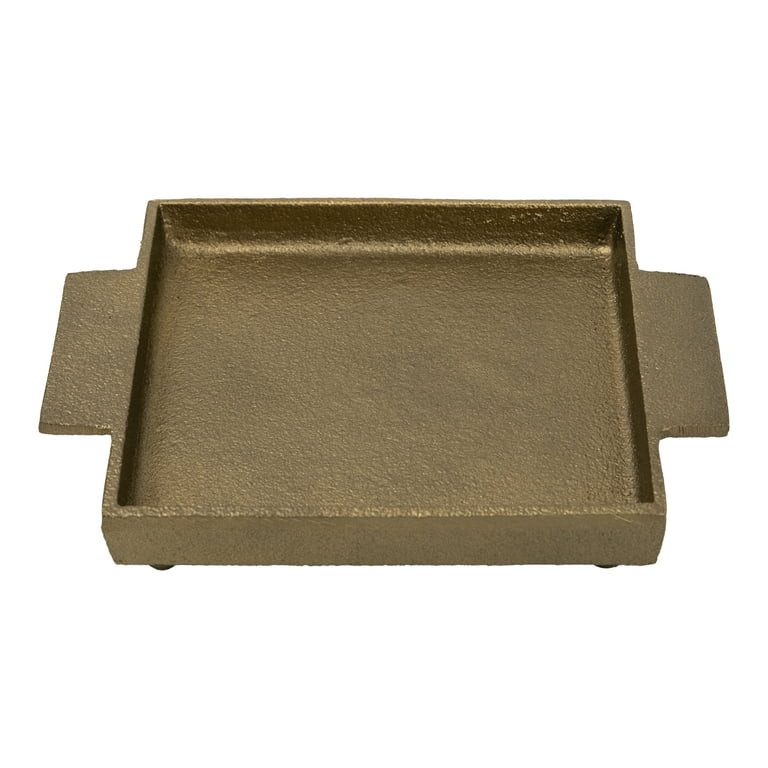 Better Homes & Gardens 5" Decorative Gold Cast Iron Pillar Tealight Candle Holder Plate | Walmart (US)