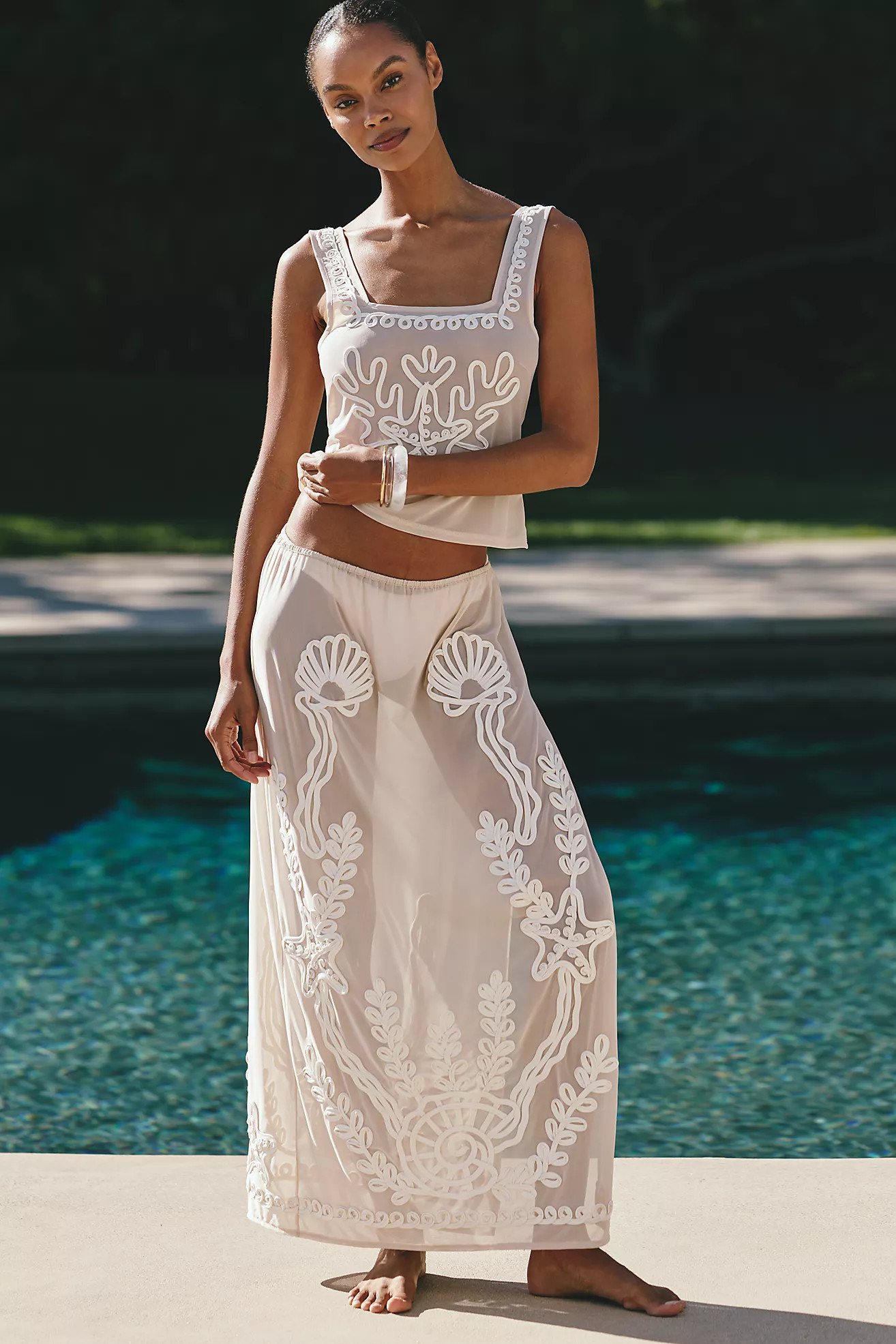 Celandine Embroidered Maxi Skirt | Anthropologie (US)