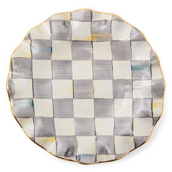 Sterling Check Fluted Dessert Plate | MacKenzie-Childs