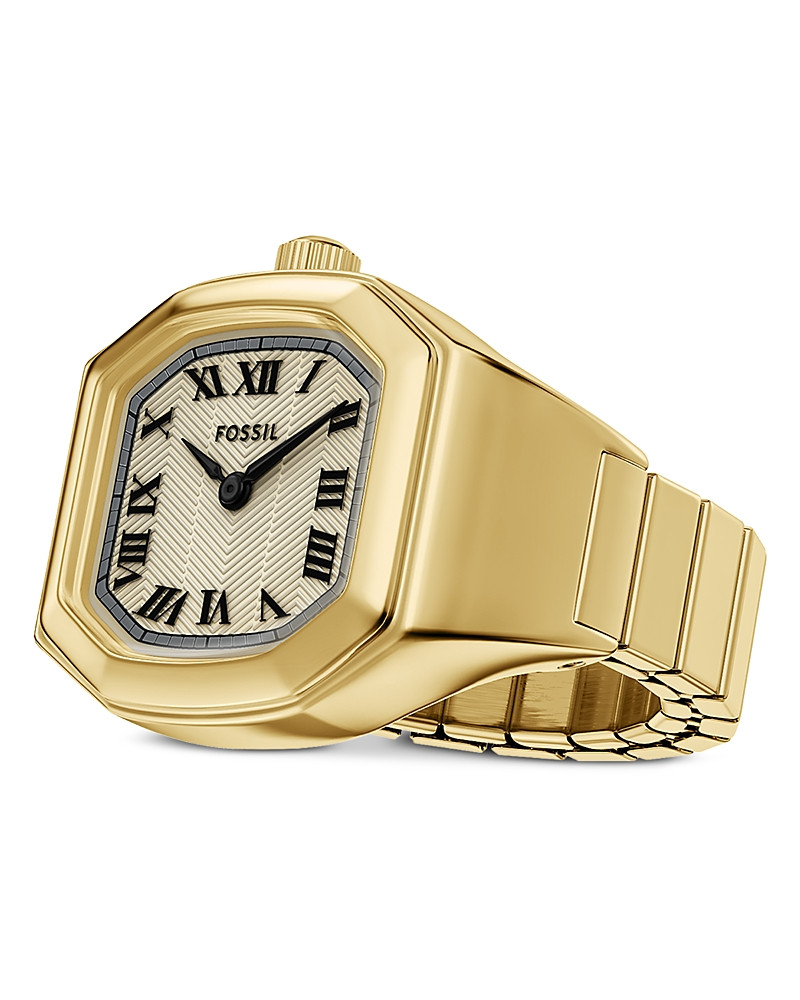 Fossil Harlow Two-Hand Gold-Tone Stainless Steel Watch Ring, 16mm | Bloomingdale's (US)
