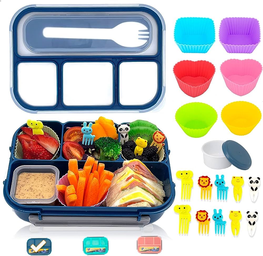 HappyRhino Bento Lunch Box for Kids Adult,4 Compartment Bento Box Adult Lunch Box Containers,Kids... | Amazon (US)