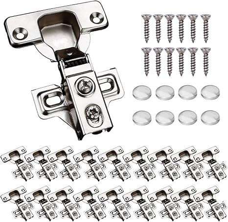 KONIGEEHRE 20 Pack Soft Close Cabinet Door Hinges for 1/2" Partial Overlay Cupboard, 100 Degree O... | Amazon (US)