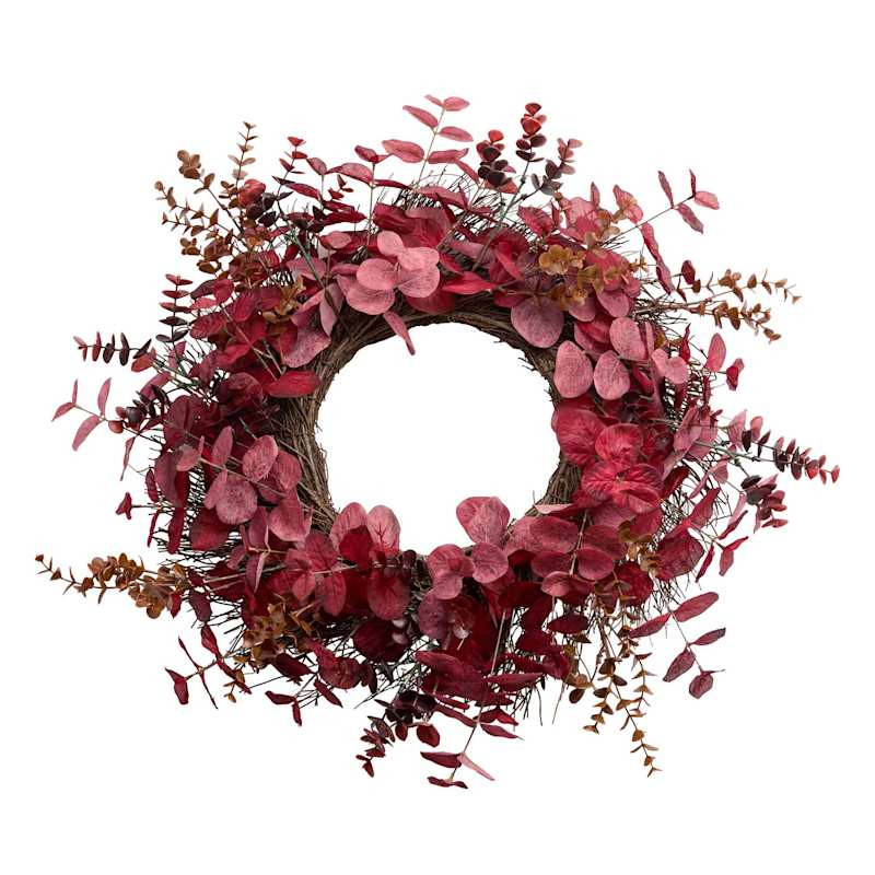 Burgundy Eucalyptus Spiral Vine Wreath, 24" | At Home