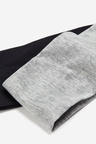 2-pack jersey headbands - Light grey marl/Black - Ladies | H&M GB | H&M (UK, MY, IN, SG, PH, TW, HK)