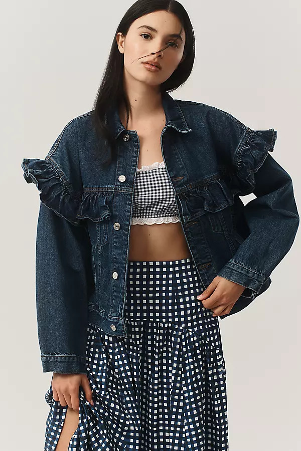 Ruffle Denim Jacket | Anthropologie (US)