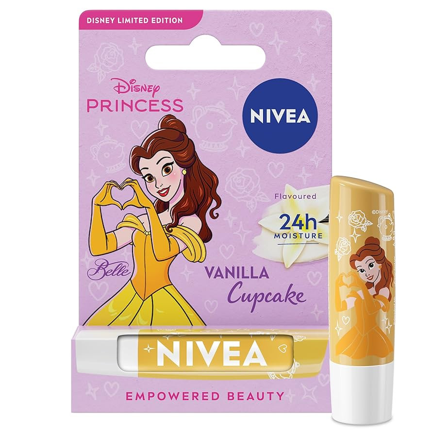 NIVEA Disney Princess Belle Limited Edition Vanilla Cupcake Lip Balm (4.8g), Unique Disney Prince... | Amazon (UK)