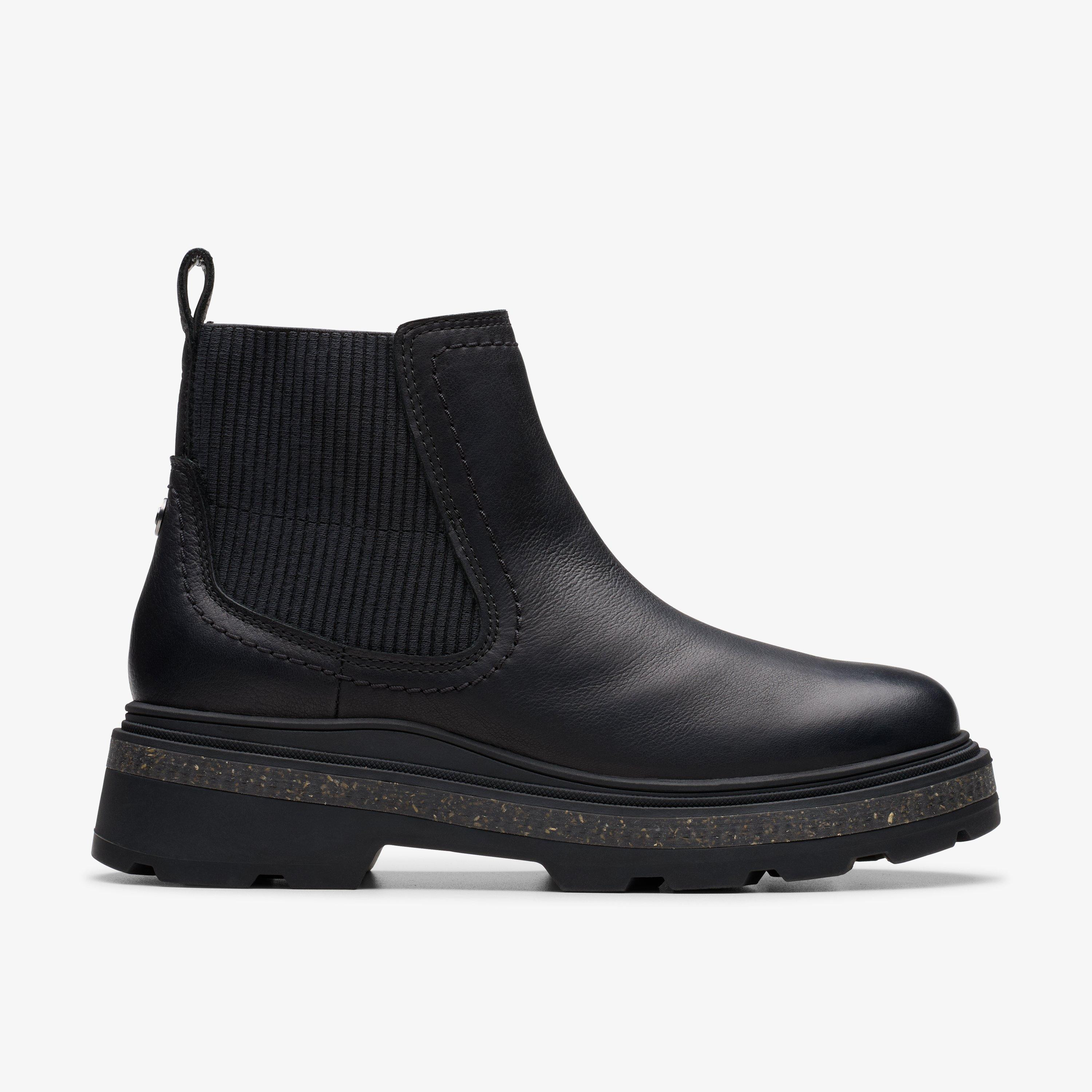 Womens Hencroft StepWP Black Leather Chelsea Boots | Clarks US | Clarks (US)
