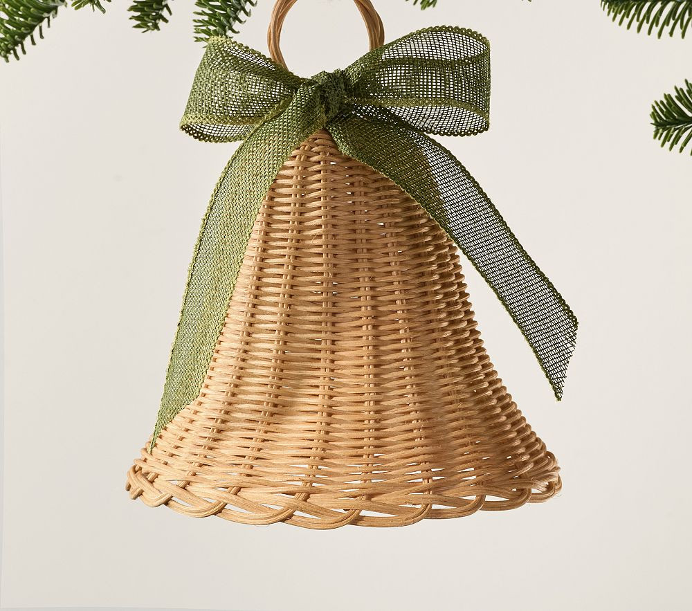 Oversized Rattan Bell Ornament (7") | Pottery Barn Kids