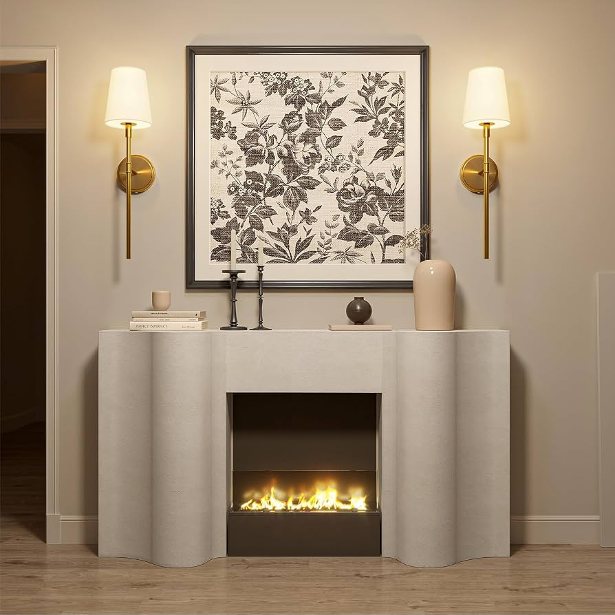 Battery Operated Wall Sconces Set of 2, Gold Wireless Wall Lights with Remote Control Warm/Natura... | Amazon (US)
