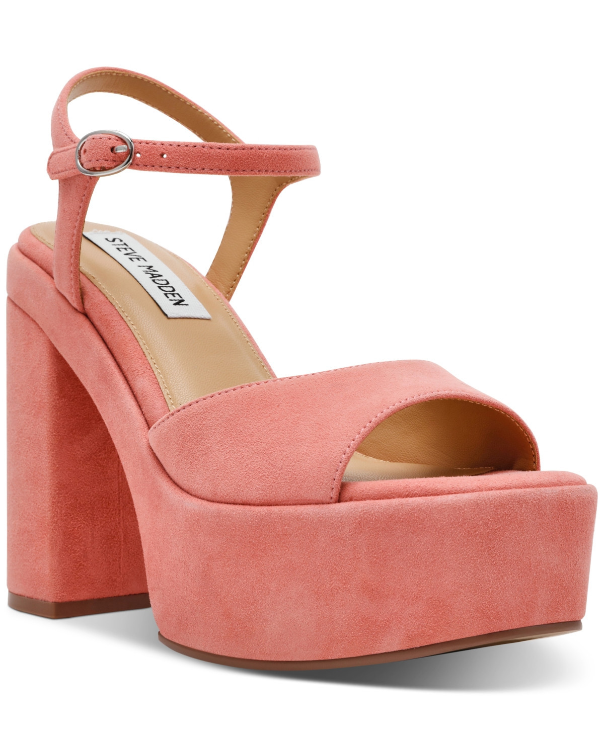 Steve Madden Women's Odina Two-Piece Platform Sandals - Pink Suede | Macy's