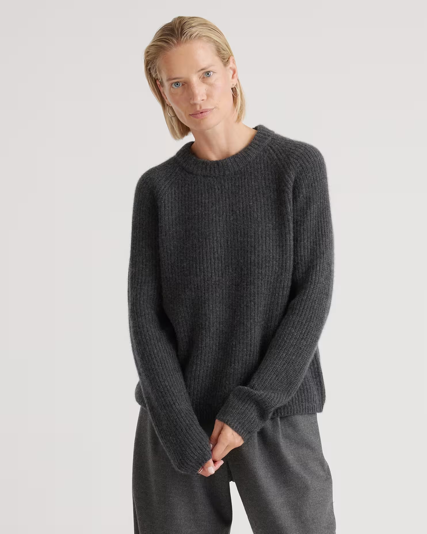 Mongolian Cashmere Fisherman Crewneck Sweater | Quince