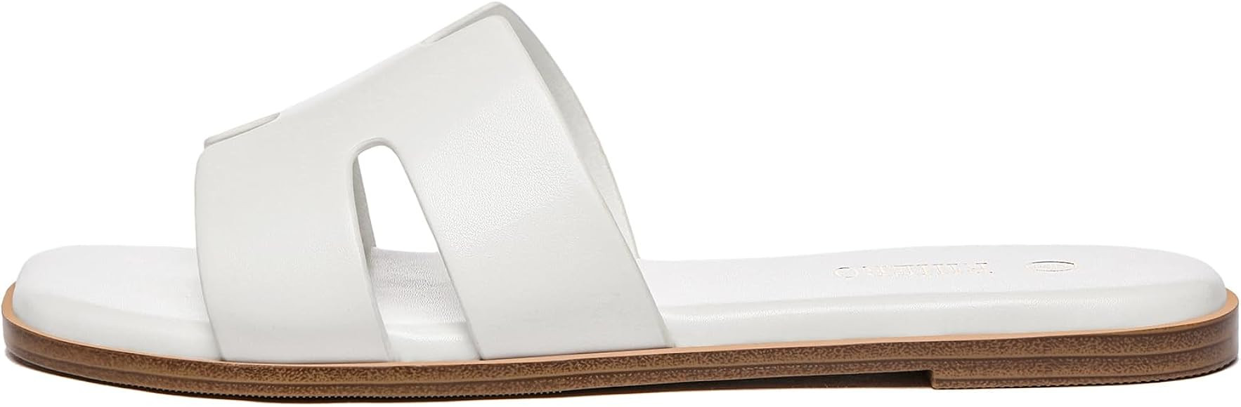 Rihero Women's Dressy Flat Sandals Comfortable Slip On Leather Slide Sandals | Amazon (US)