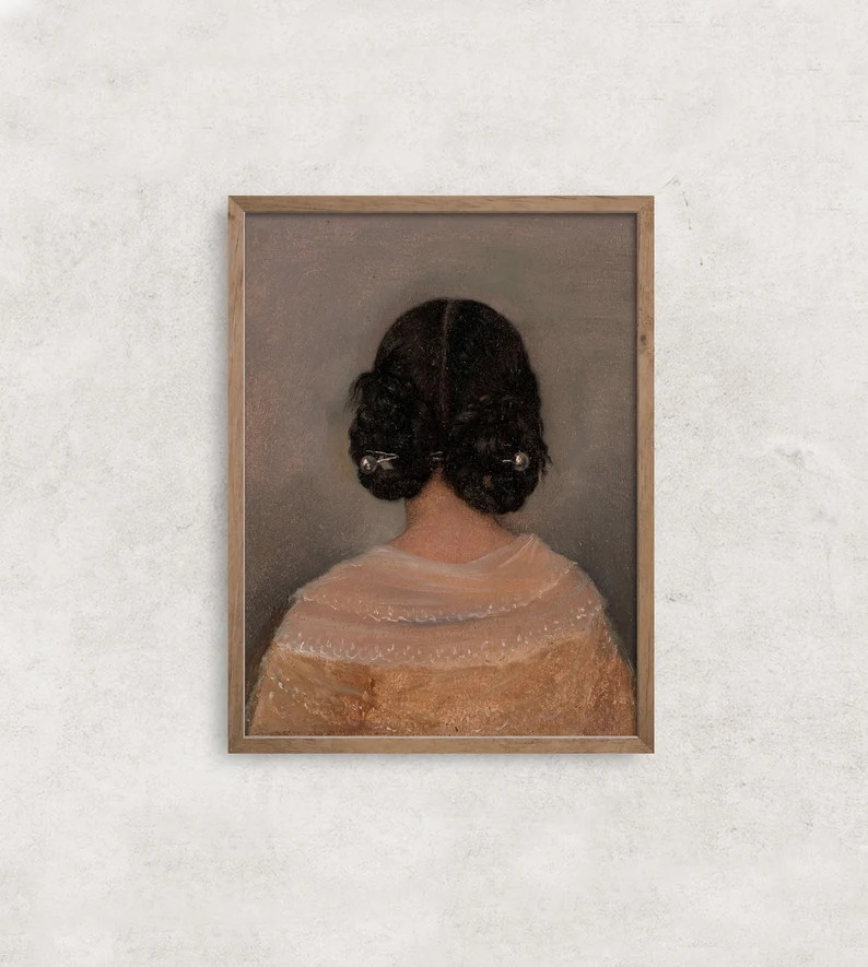 Vintage Portrait Painting, Antique Painting of Girl with Braids,  Vintage Wall Art | Etsy (CAD)