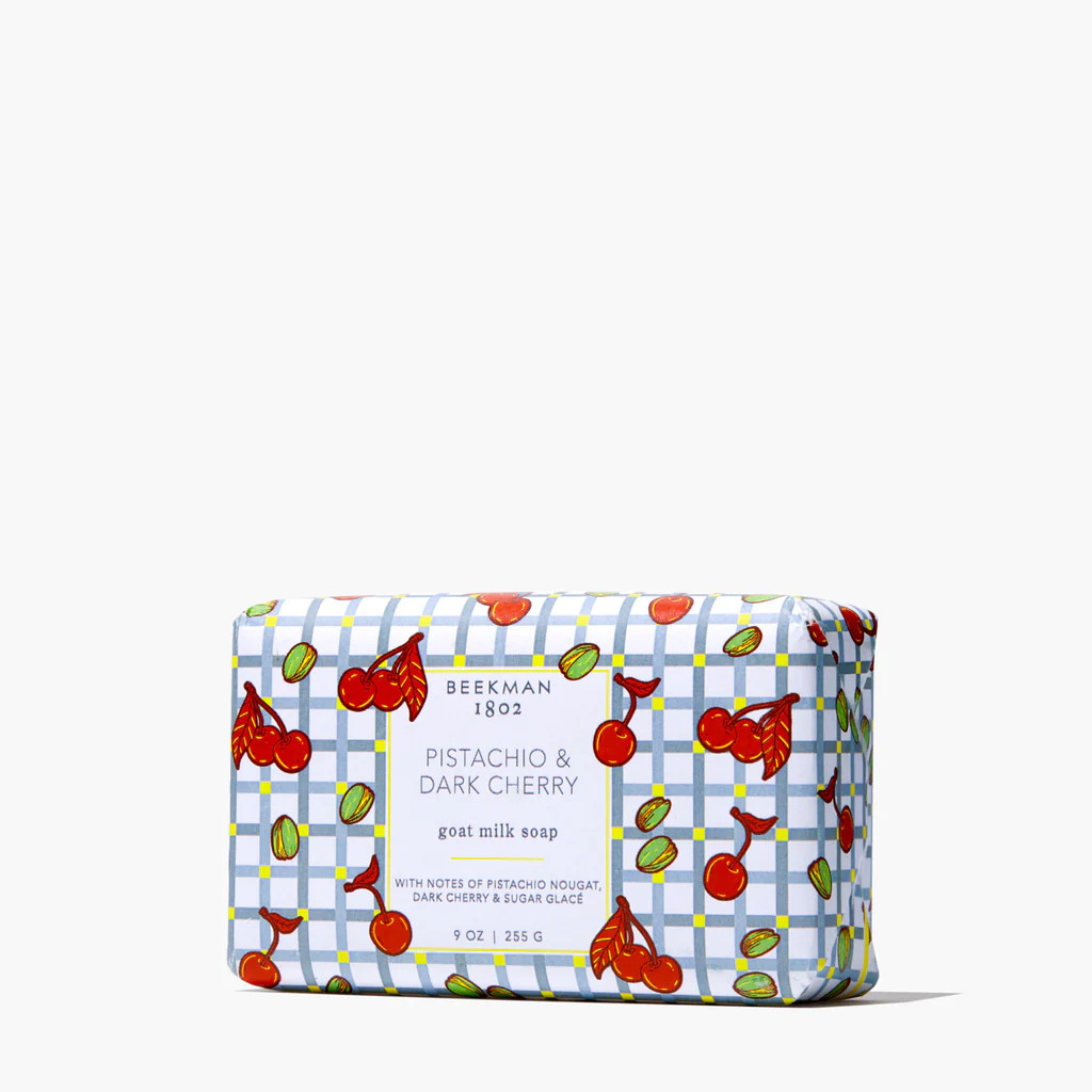 Pistachio & Dark Cherry Goat Milk Soap | Beekman 1802