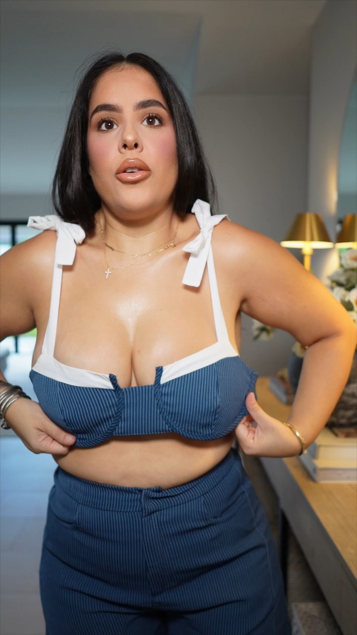 Bralette tops always felt off-limits for my chest — until I found this Amazon set 🤍 Pinstripe bralette + wide leg pants with the cutest bow straps, and it's giving expensive for a fraction of the price.  

Wearing size L

#LTKgrwm #LTKMidsize