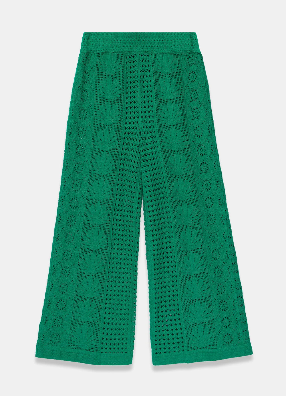 Green Crochet Shell Trousers | Mint Velvet