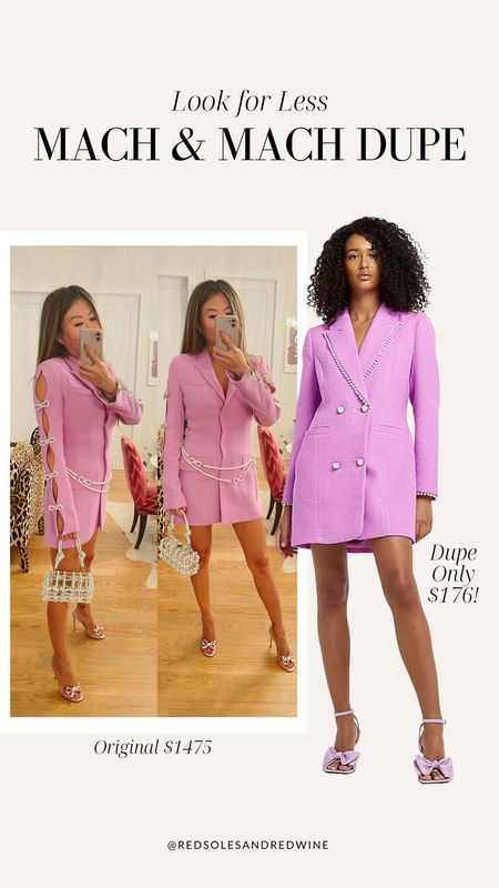 Mach and Mach dupe! Designer dupe, blazer dress, lavender blazer dress, fall outfit, going out outfit, going out dress

#LTKstyletip