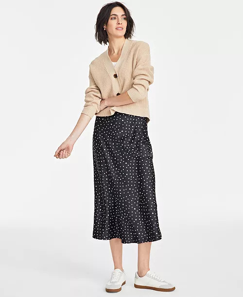 On 34th Women's A-Line Satin Midi Slip Skirt, Exclusively at Macy's - Macy's | Macy's