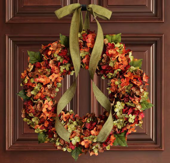 Blended Hydrangea Wreath  Fall Wreaths  Door Decor  Front | Etsy | Etsy (US)