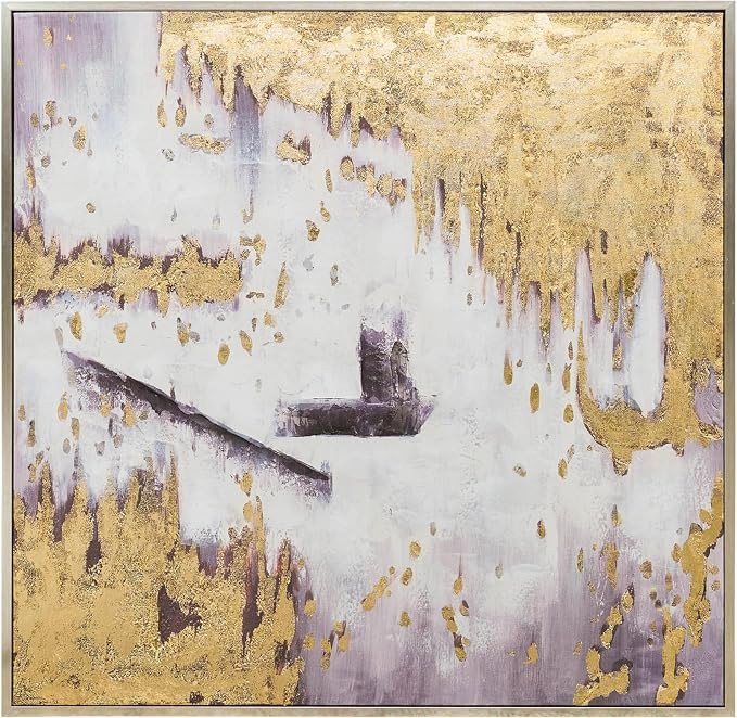 Sagebrook Home Square Polyester Canvas Contemporary Hand Painted Abstract Canvas Abstract Decorat... | Amazon (US)