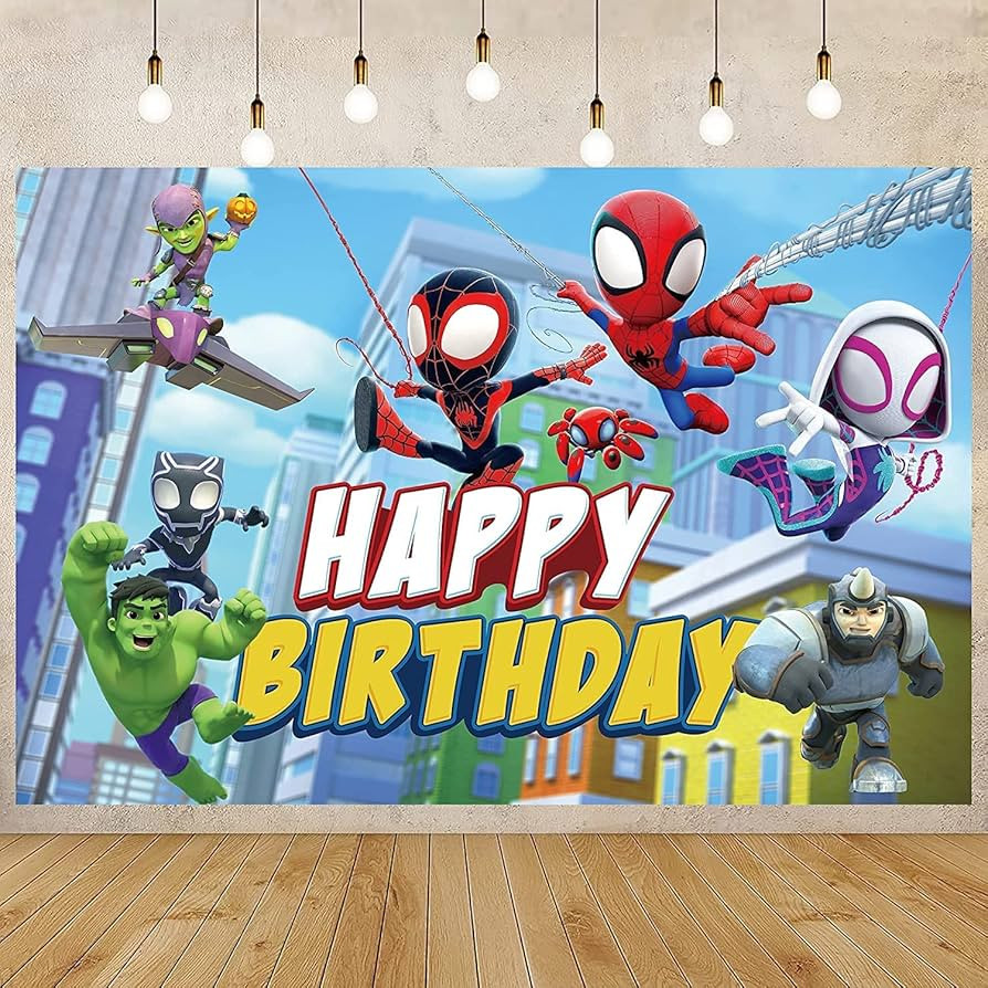 Spidey and His Amazing Friends Photography Backdrop,Spider Hero Party Background, Spidey and His ... | Amazon (US)