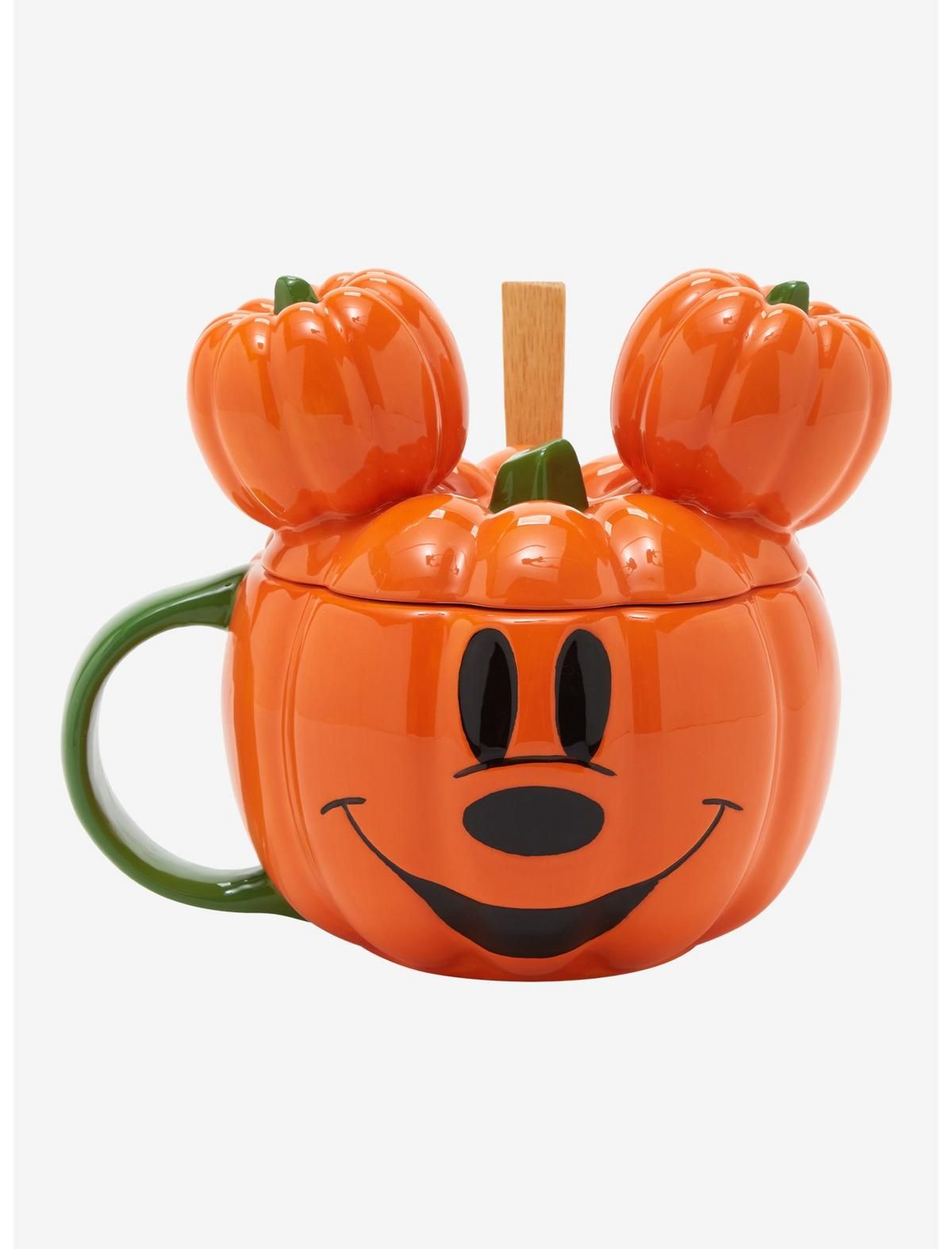 Disney Mickey Mouse Pumpkin Mug With Lid & Spoon Hot Topic Exclusive | Hot Topic | Hot Topic