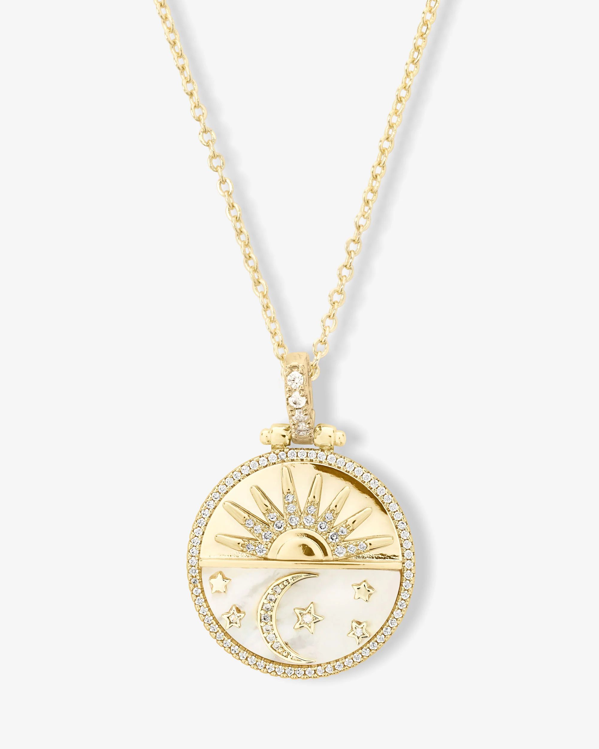 New Beginnings Medallion Necklace - Gold|White Diamondettes | Melinda Maria Jewelry