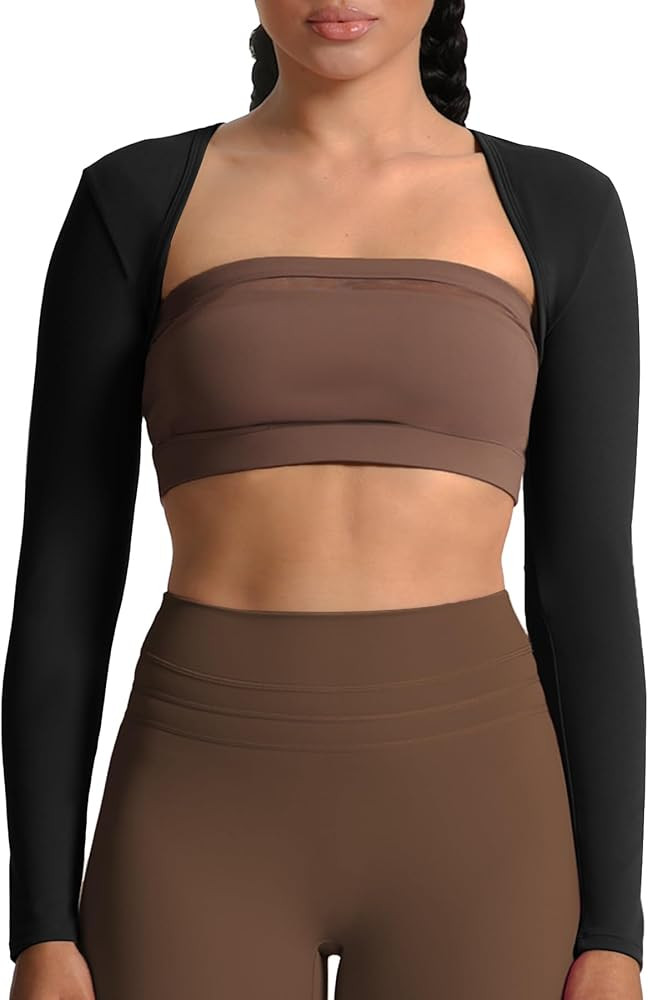 Aoxjox Women's Long Sleeve Open Front Lexi Lined Bolero Shrug Crop Top Cardigan | Amazon (US)