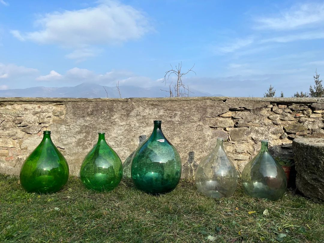Demijohn - 28 liter vase - transparent glass - green blue light green white demijohns | Etsy (US)