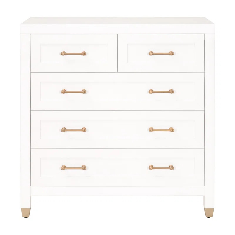 Fujiko 5 Drawer 39.5" W Solid Wood Chest | Wayfair North America