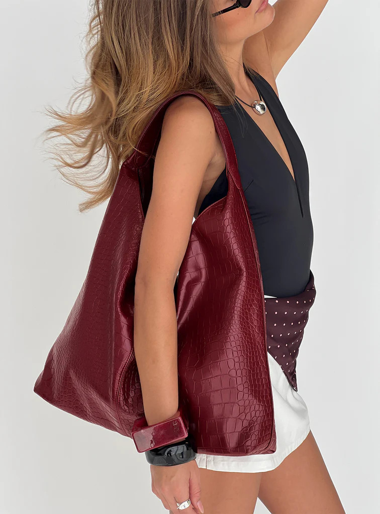 Treat Me Nice Oversized Shoulder Bag Red | Princess Polly US