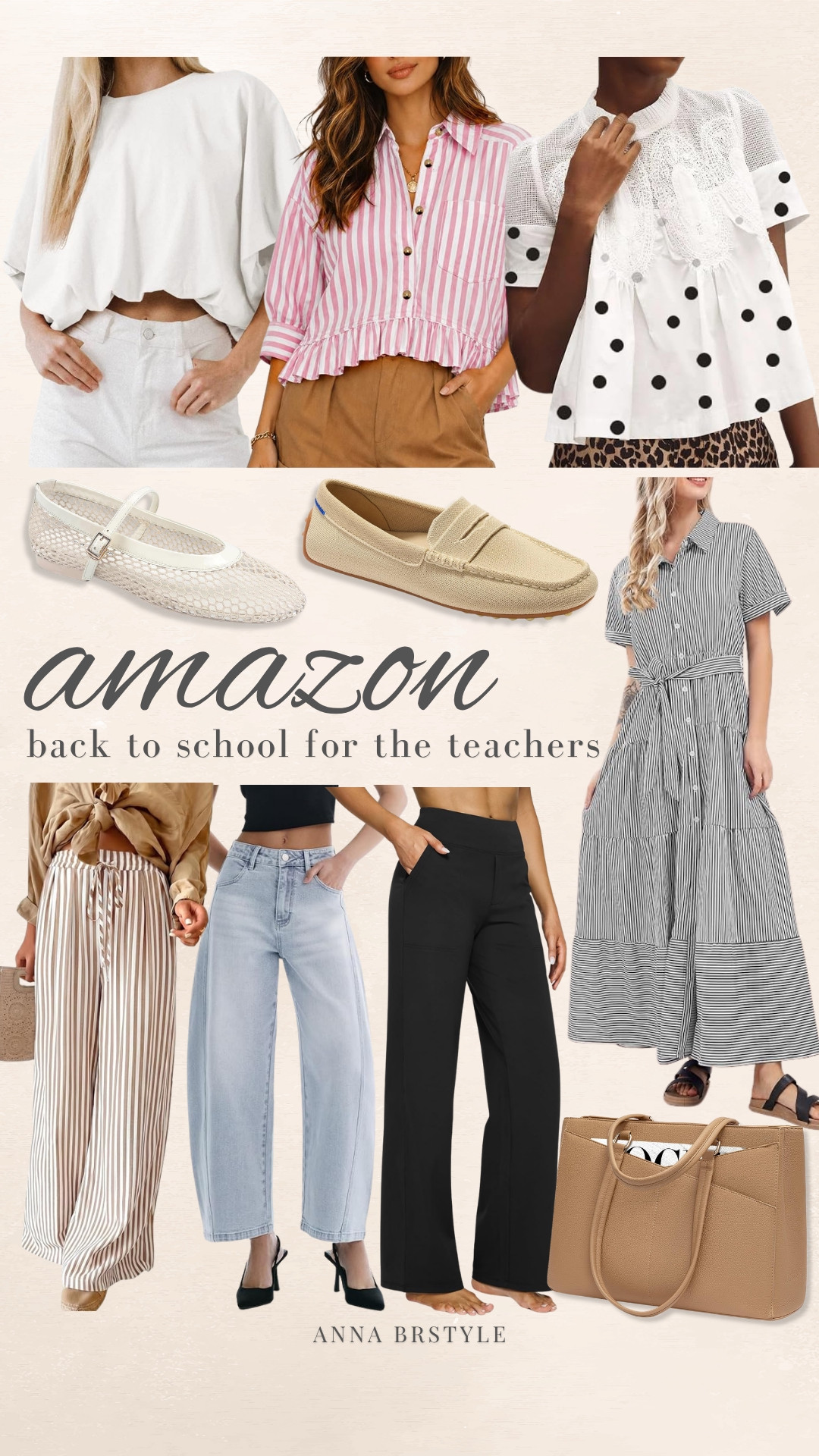 Back to school style, but make it easy. I rounded up Amazon finds that are classroom friendly without feeling overly dressy, including comfortable trousers, lightweight blouses, an easy striped dress, versatile flats, loafers, and a tote that fits everything from your laptop to lesson plans. These are the kinds of pieces you’ll keep wearing well beyond the first week of school.

Amazon fashion finds, teacher outfits, back to school outfits, teacher style, classroom outfit ideas, office outfits, workwear, comfortable work pants, Amazon dresses, ballet flats, loafers, tote bag, annabrstyle

#LTKootd #LTKSeasonal #LTKWorkwear
