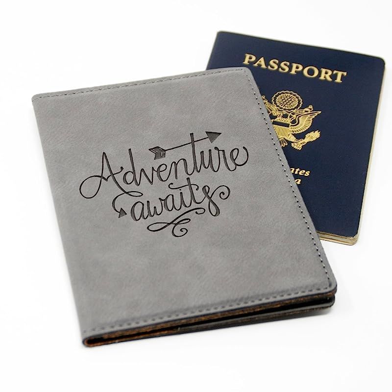 Passport Holder Gray Adventure Awaits Laser Engraved Passport Cover | Amazon (US)