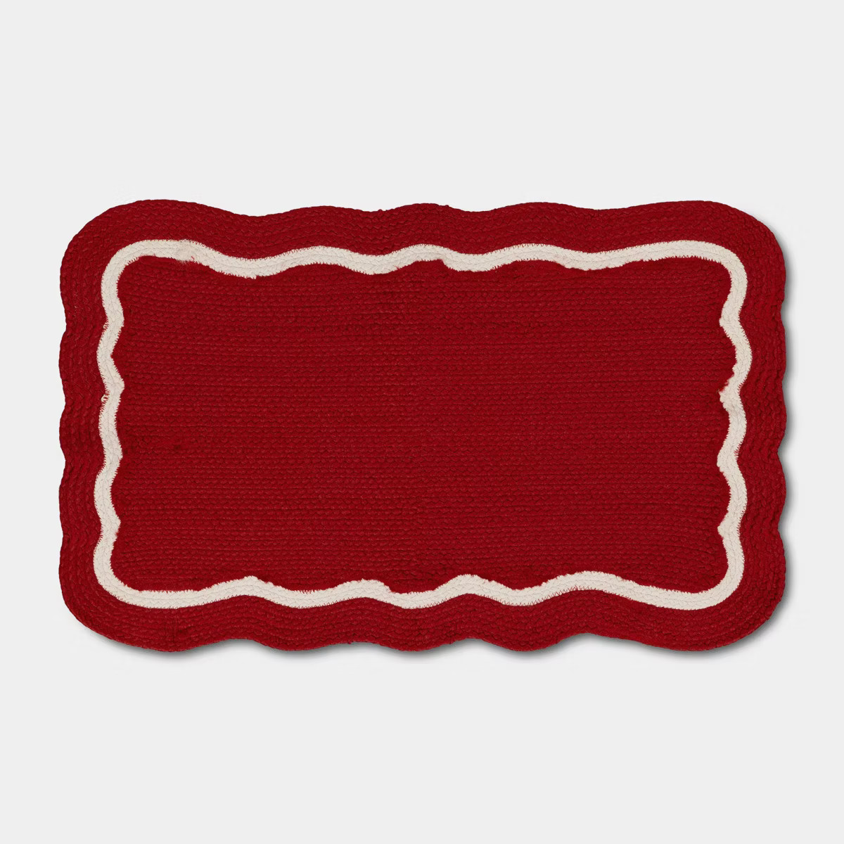1'8"x2'10" Braided Red Scallop Rug - Threshold™ | Target
