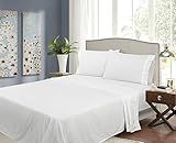 Ultra-Soft 300 Thread Count Sateen 100% Cotton, Queen 4-Piece White Sheet Set by Royale Linens | Amazon (US)