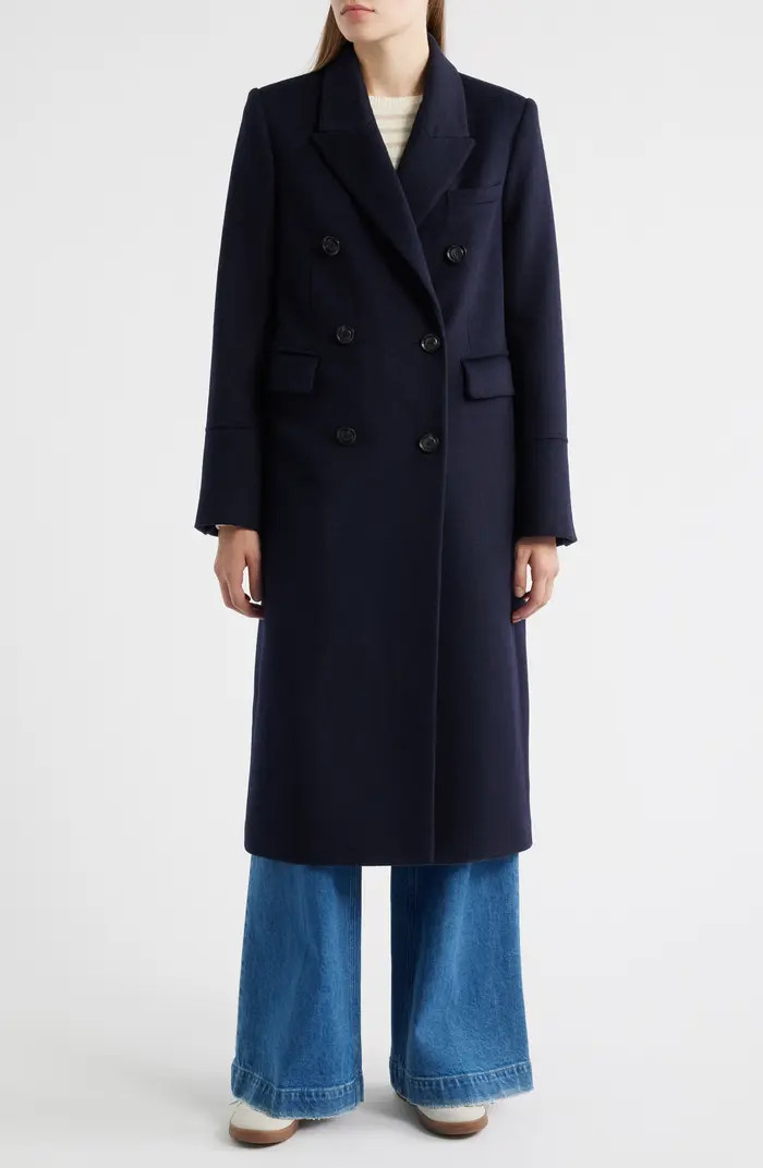 Sam Edelman Doubled Breasted Wool Blend Military Coat | Nordstrom | Nordstrom