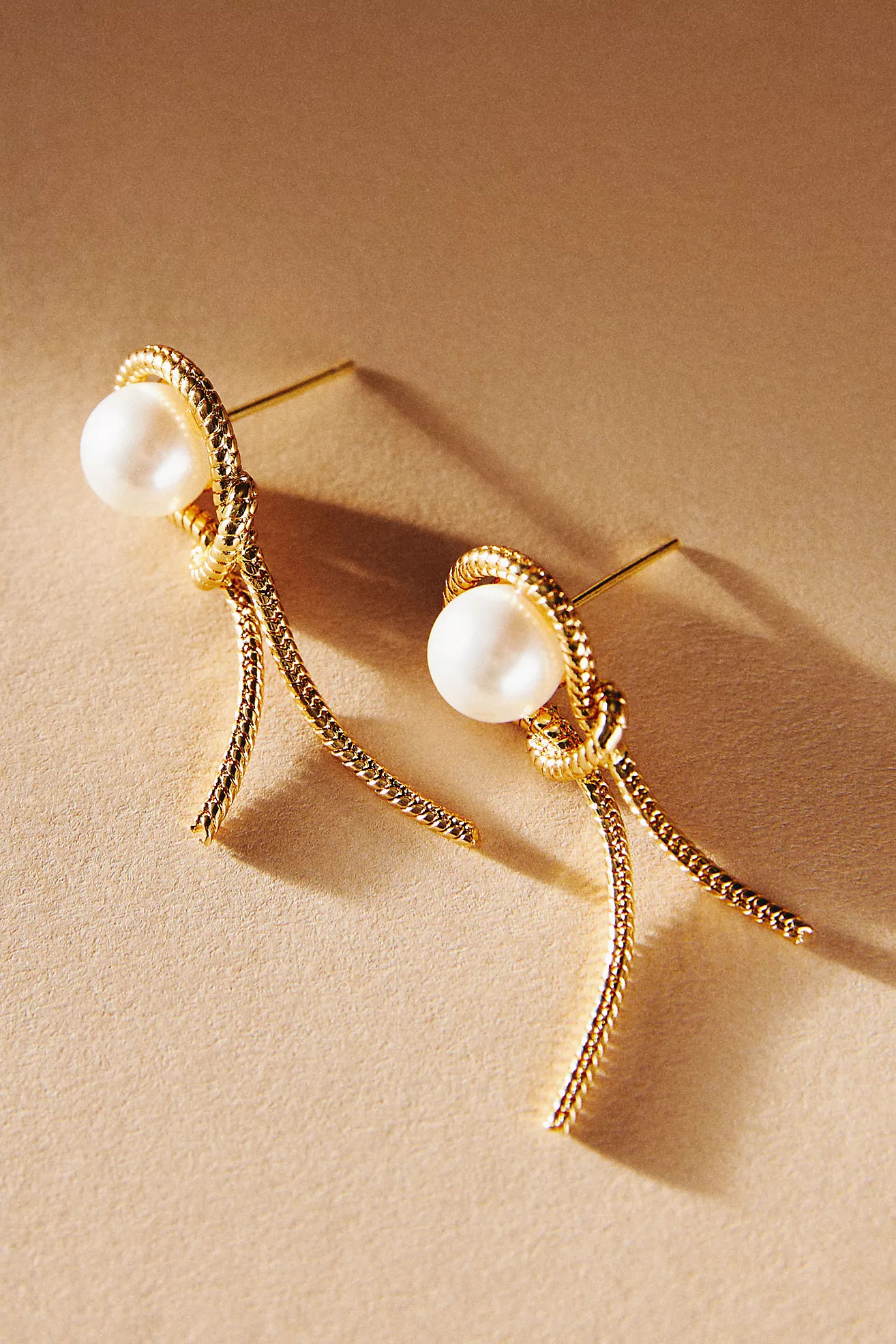 Knotted Chain Pearl Earrings | Anthropologie (US)