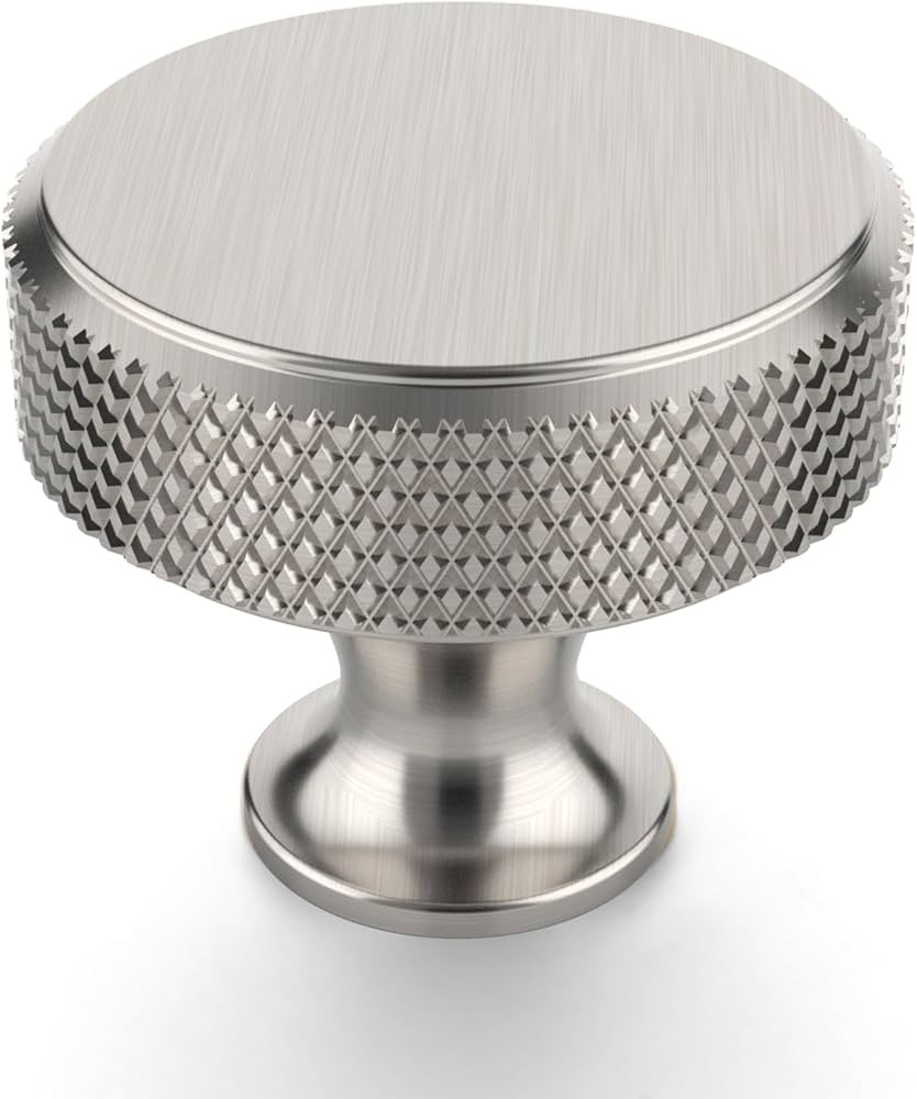 10 Pack 1-1/5"(30mm) Brushed Satin Nickel Knurled Cabinet Knobs for Dresser Kitchen Knobs for Cab... | Amazon (US)