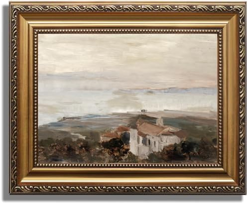 KBKBART Vintage Framed Wall Art for Living Room, Retro Muted European Coastal Prints Painting, Ne... | Amazon (US)