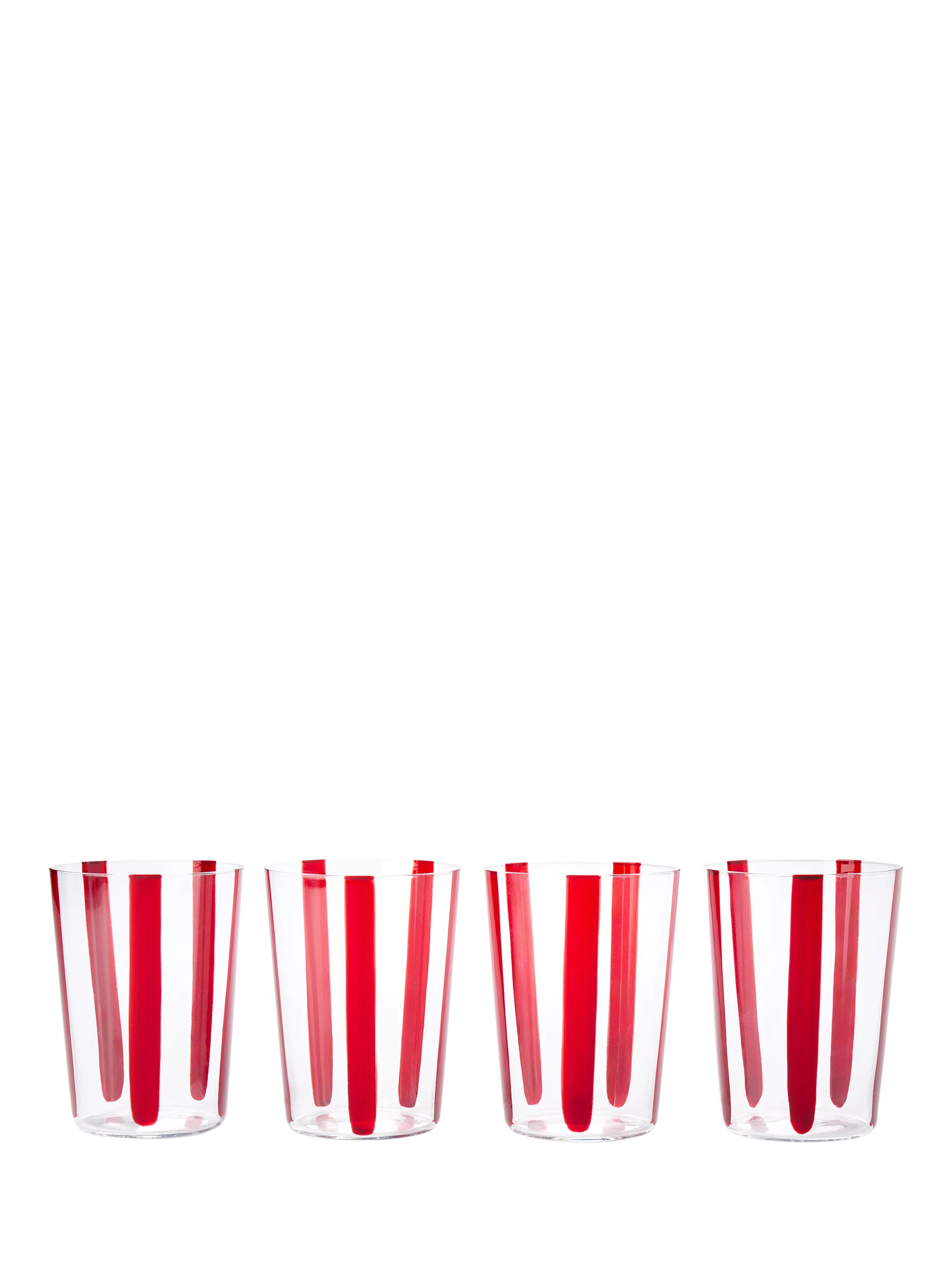 The Conran Shop Nova Stripe Crystal Glass Tumbler, Set of 4, 500ml, Burgundy | John Lewis (UK)