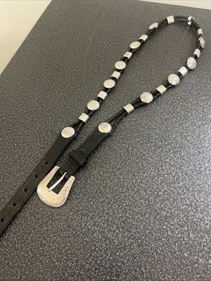 Vintage Tony Lama Black Leather Concho Belt Size 32 Western 1994 9013L | eBay | eBay US