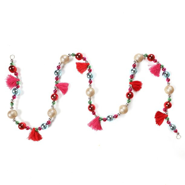 Packed Party Decorate It Decorative Tassel Jumbo Bead Garland, 6' - Walmart.com | Walmart (US)