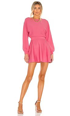 Alice + Olivia Murray Fit Flare Dress in Calypso Pink from Revolve.com | Revolve Clothing (Global)