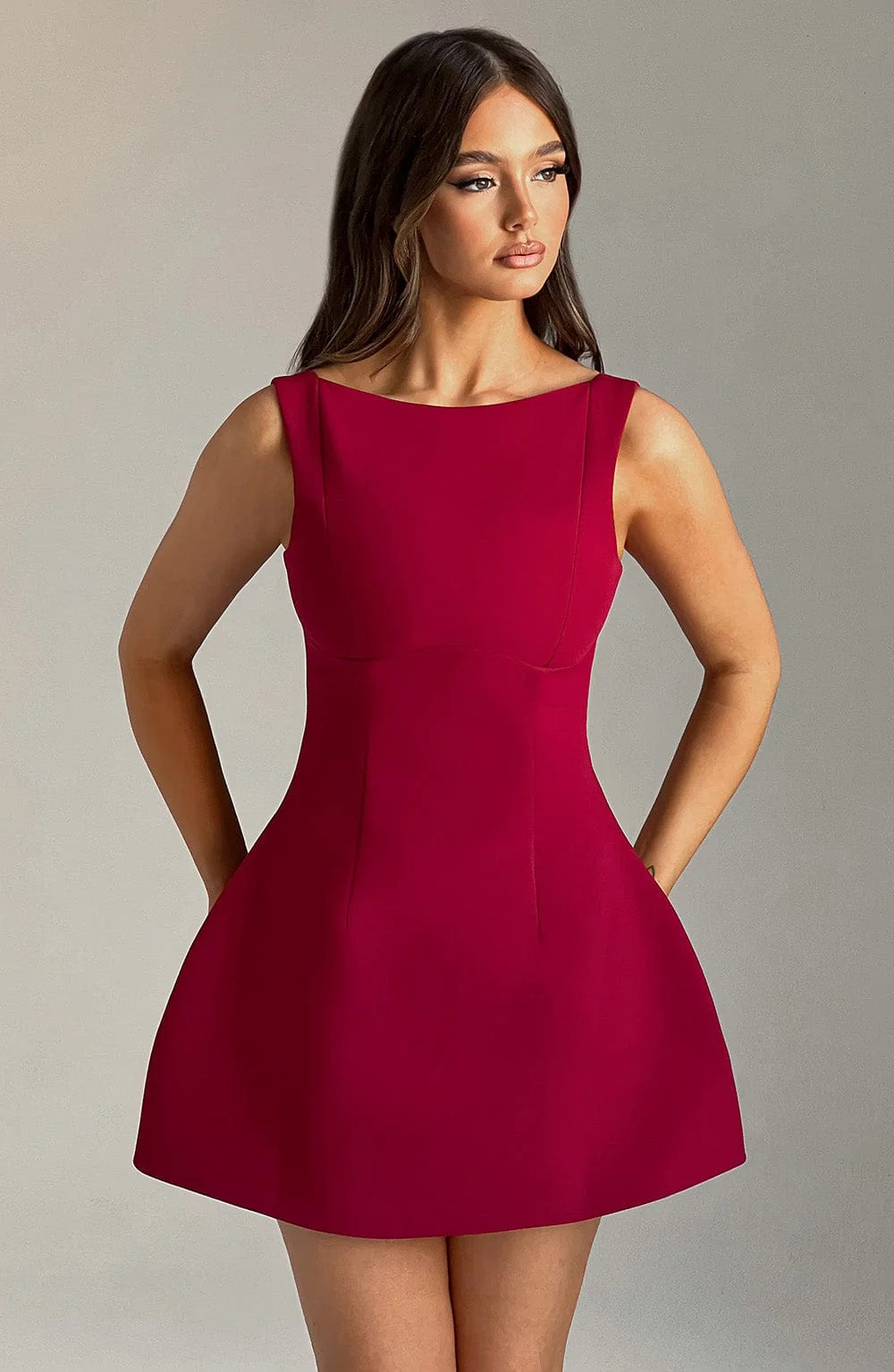 Alana Mini Dress - Wine | Babyboo (global)