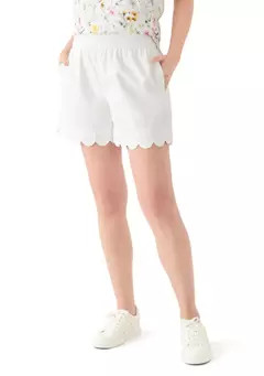 Crown & Ivy™ Women's High Rise Scallop Chino Shorts | Belk