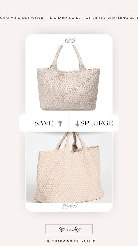Save vs splurge cream woven purse - original is by Naghedi

#LTKitbag #LTKstyletip