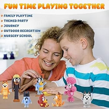 12 Pcs Wolfs-Bluey Figures Toys Playset, Wolves-Action Figurines Family and Friends Fan Set | Amazon (US)